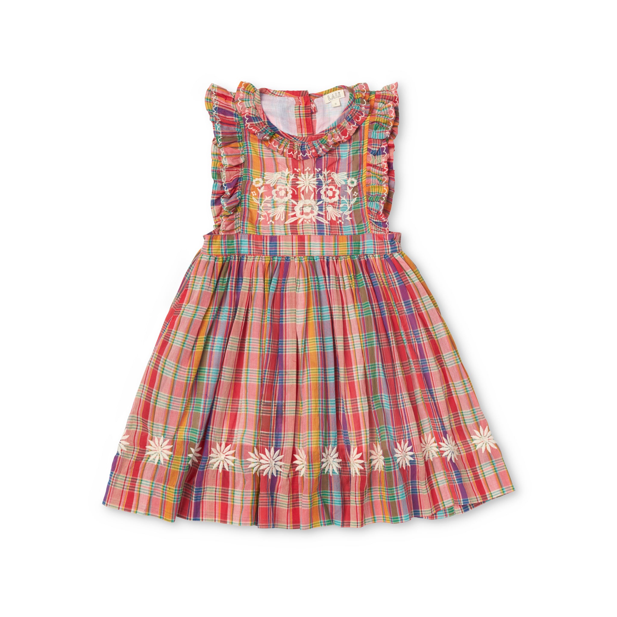 lali  ワンピース Mini Clover Dress Red Madras Plaid – Lolini
