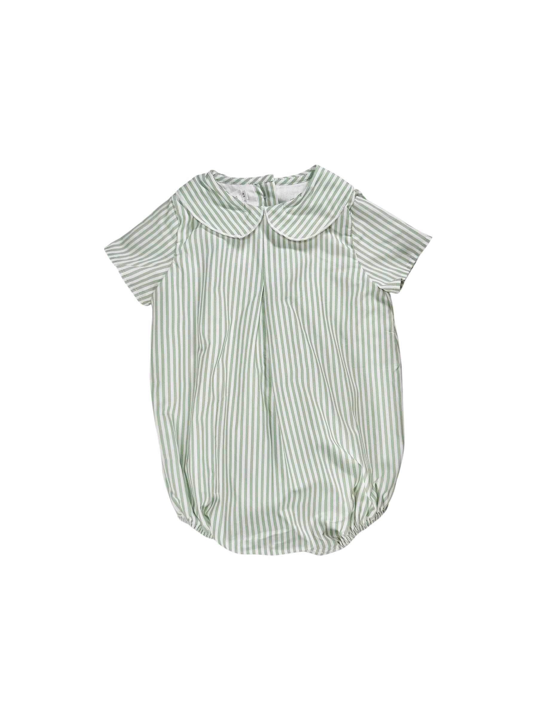 Sanabria Smoke Green Striped Romper – Lolini