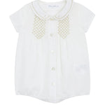 White blouse with lace details on a white background