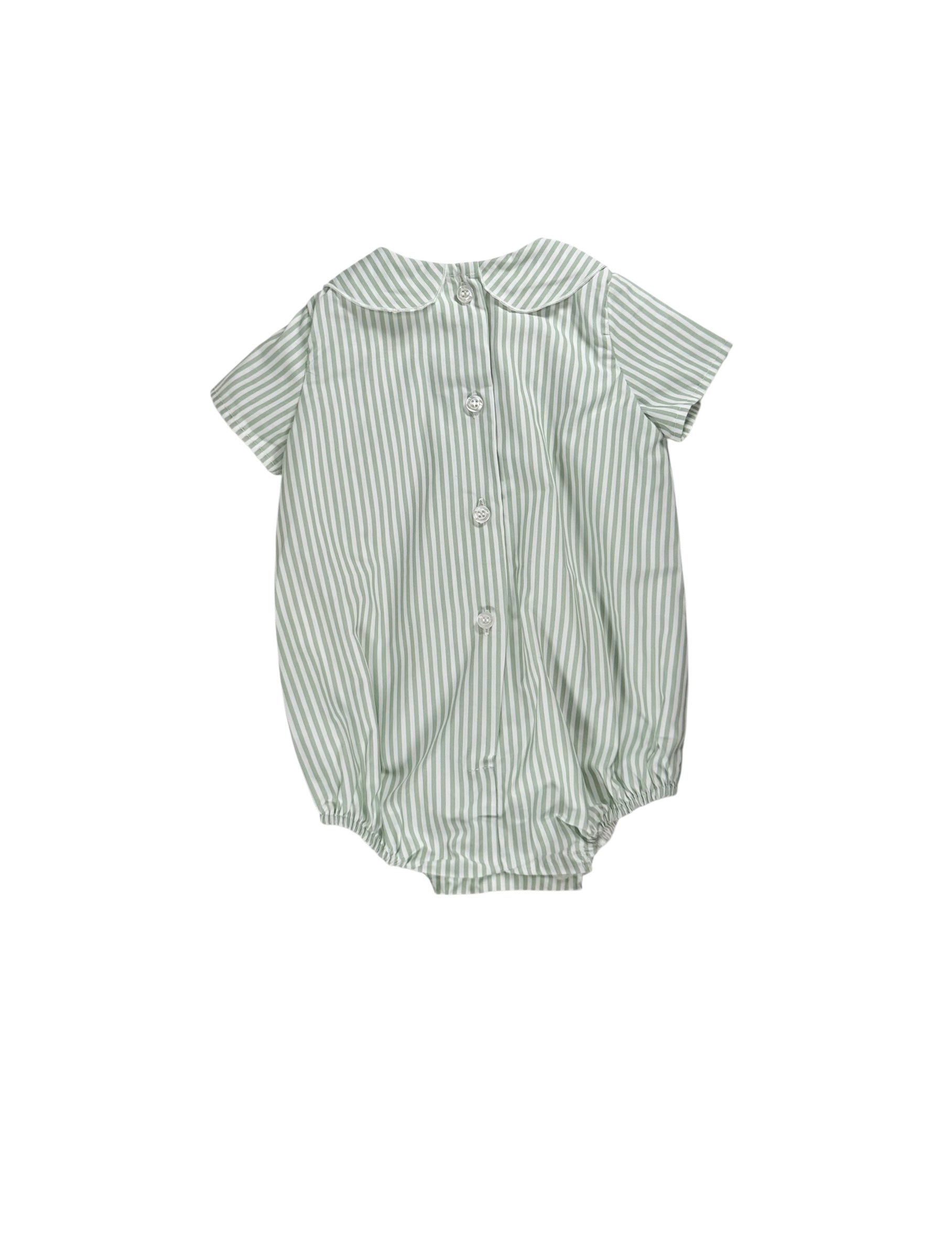 Sanabria Smoke Green Striped Romper – Lolini