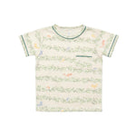 Children's t-shirt with floral pattern on a white background