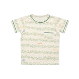 Children's t-shirt with floral pattern on a white background